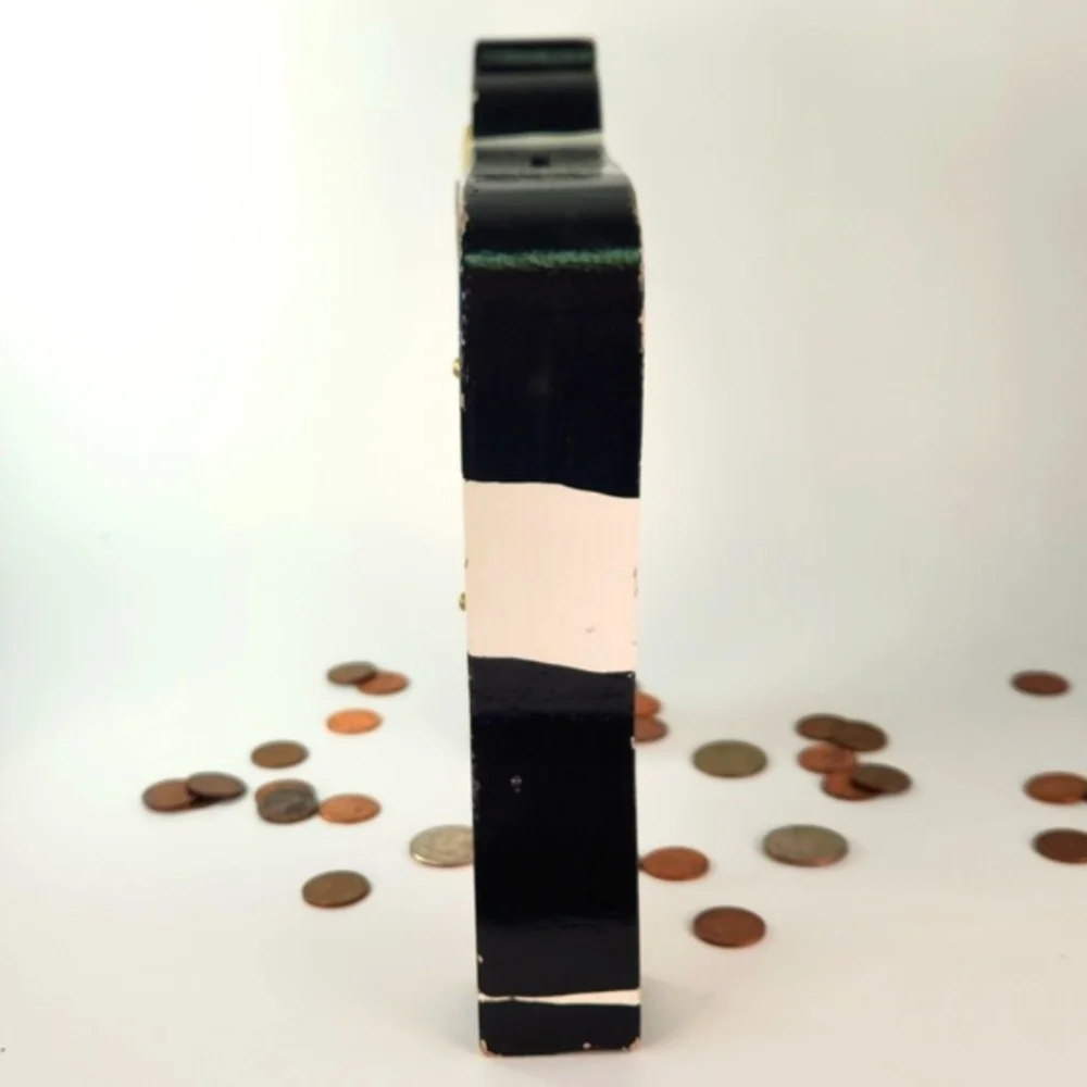 Handmade HIEFER COIN BANK EUC holds Your MOOLAH